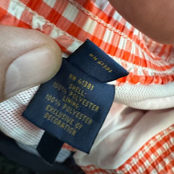Polo Ralph Lauren Swim Trunks Mens 2XB Big Orange Gingham Beach Surf Shorts - Picture 9 of 13